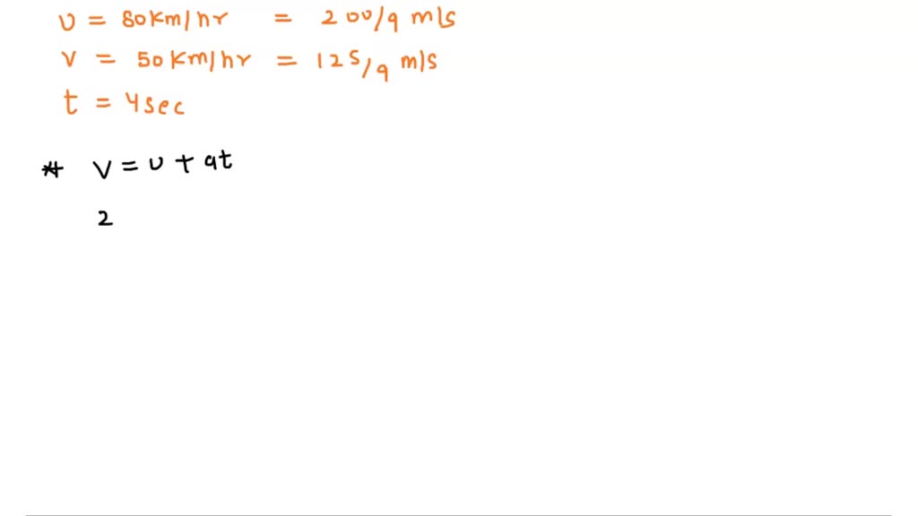 SOLVED A Bus Decreases Its Speed From 80 Km Per Hour To 50 Km Per Hour 