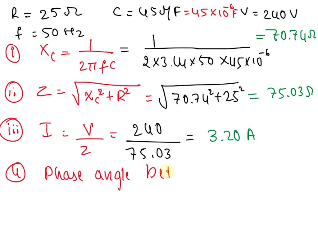 SOLVED A resistor of 25Ω is connected in series with a capacitor of