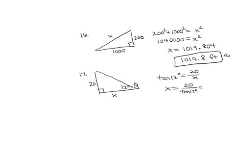 16-an-airplane-takes-off-at-a-constant-angle-in-a-straight-line-if-it-has-travelled-1000-feet-of-ground-distance-when-it-is-200-feet-in-the-air-how-far-has-it-travelled-in-the-air-during-tha-09717