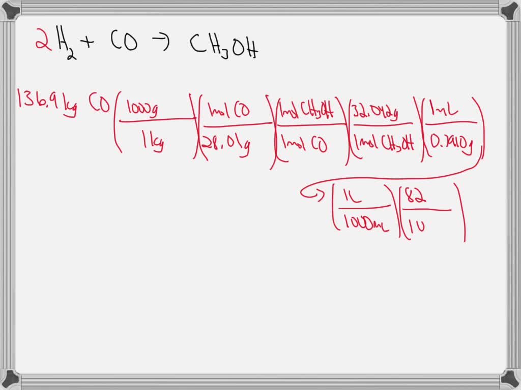 SOLVED: 8 )Methanol (CH3OH)is used as an industrial solvent, as a reactant  in synthesis, and as a clean-burning fuel for some racing cars. However,  methanol should be handled with care as it
