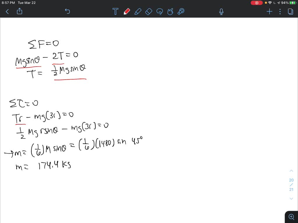 SOLVED: Find the mass m of the counterweight needed to balance the ...