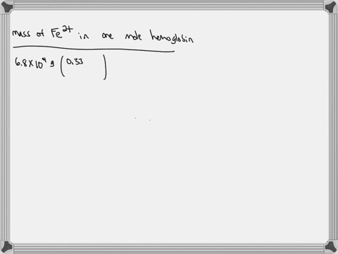 enter-your-answer-in-the-provided-box-hemoglobin-a-protein-in-red-blood-cells-carries-o2-from-the-lungs-to-the-bodys-cells-iron-as-ferrous-ion-fe2-makes-up-033-mass-of-hemoglobin-if-the-molar-mass-of-