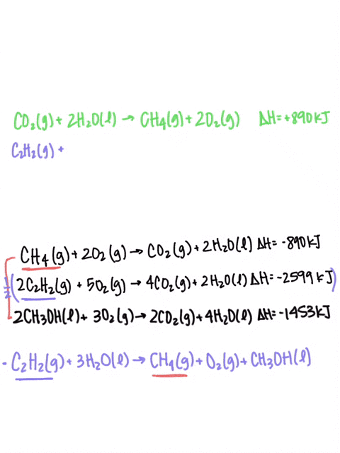 what-is-the-h-for-the-reaction-below-c2h2g-3-h2ol-ch4g-o2g-ch3ohl-use-the-following-information-to-find-h-for-the-reaction-above-ch4g-2-o2g-co2g-2-h2ol-h-890-kj-2-c2h2g-5-o2g-4-co2g-2-h2ol-h-56365