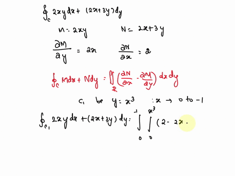 question-apply-greens-theorem-to-evaluate-the-line-integral-f-2rydz-2x-3y-dy-where-c-is-the-path-from-00-to-1-1-along-the-graph-of-y-23-from-1-1-to-02-along-the-graph-ofy-2-322-and-from-02-t-79568