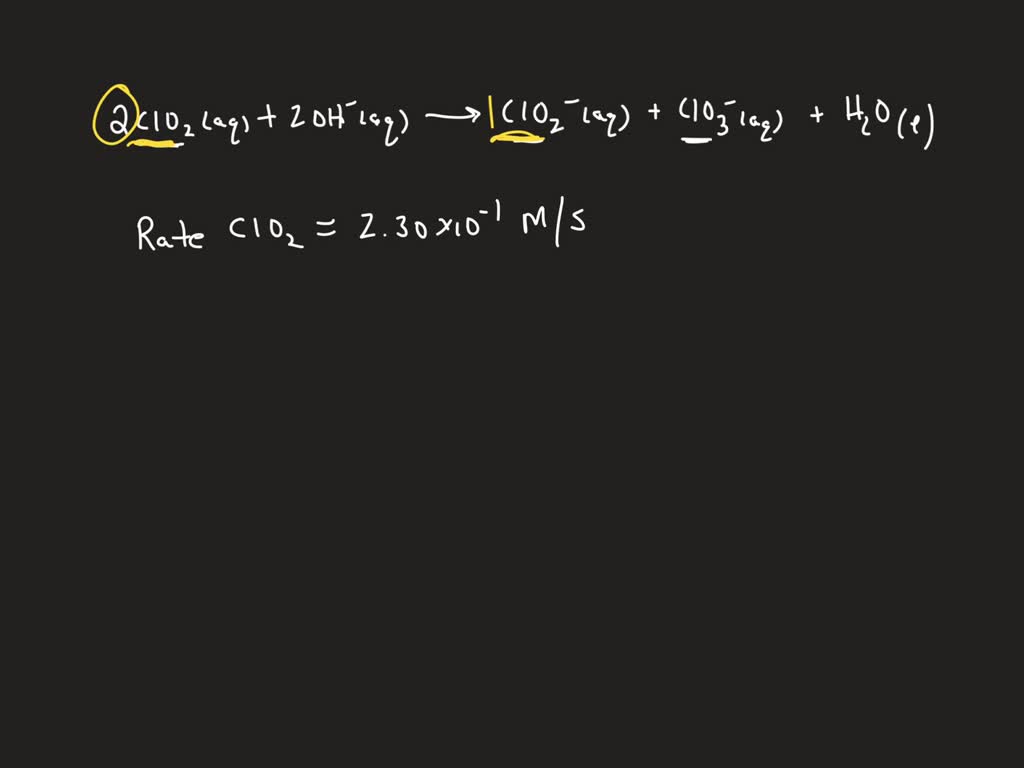SOLVED Chlorine dioxide reacts in basic water to form chlorite and