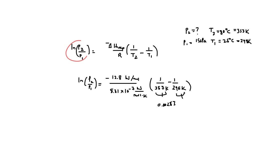 SOLVED An organic solvent has a vapor pressure of 15 kPa at 25 °C. If