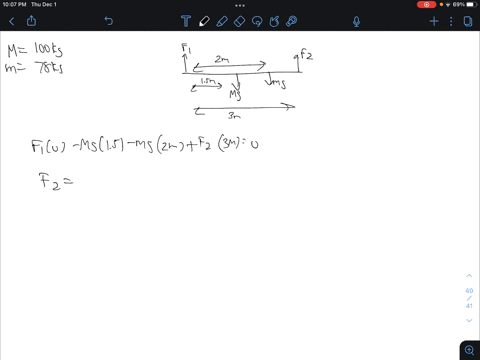 the-30-m-long-100-kg-rigid-beam-in-the-following-figure-is-supported-at-each-end-a-78-kg-student-stands-20-m-from-support-1-how-much-upward-furce-does-the-support-2-exert-on-the-beam-sketch-81656