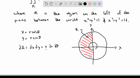 evaluate-the-given-integral-by-changing-to-polar-coordinates-jjr-9x-y-da-where-r-is-the-region-that-lies-to-the-left-of-the-y-axis-between-the-circles-x2-y2-1-and-x2-y2-16_-42-41344