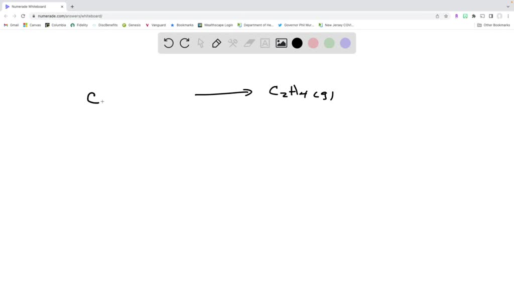 SOLVED Enter an equation for the formation of C2H4 g from its