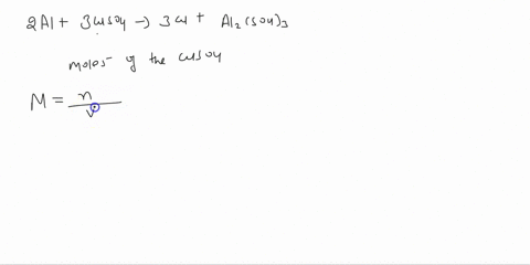 what-mass-of-copper-in-grams-will-form-when-1250-ml-of-00434-m-cuso4-reacts-with-excess-aluminum-2ais-3cuso4aq-3cus-al2so4l3aq-g-cu-38714