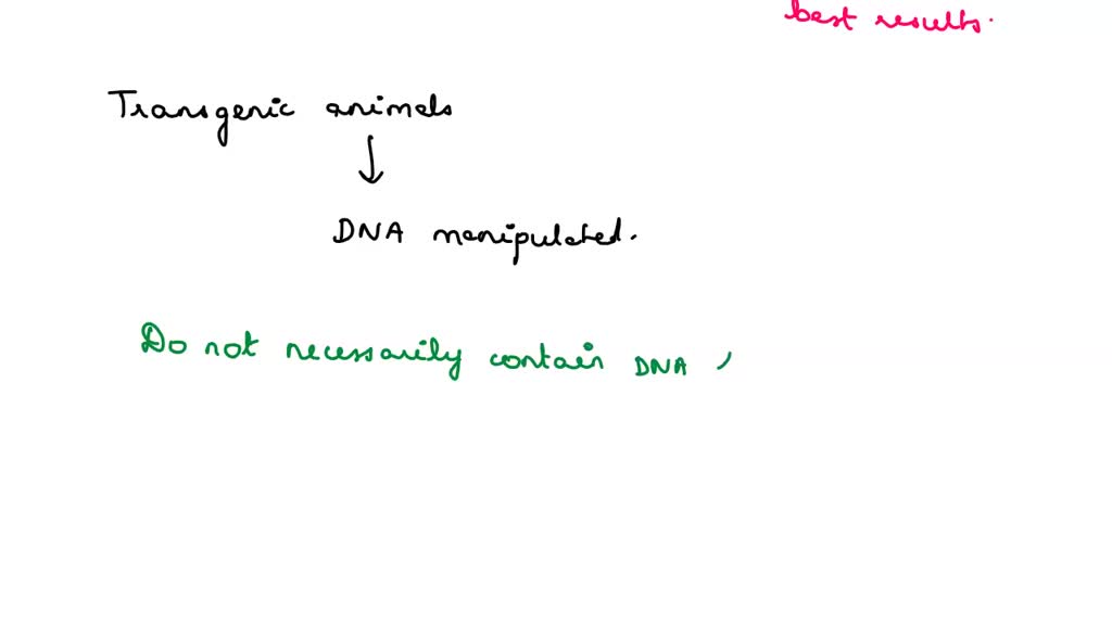 SOLVED: True or False: transgenic organisms contain DNA from at least 3 ...