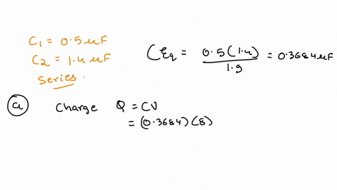 a-050-f-and-a-14-f-capacitor-c1-and-c2-respectively-are-connected-in-series-to-a-80-vbattery-calculate-the-potential-difference-across-each-capacitor-calculate-the-charge-on-each-capasitor-34414