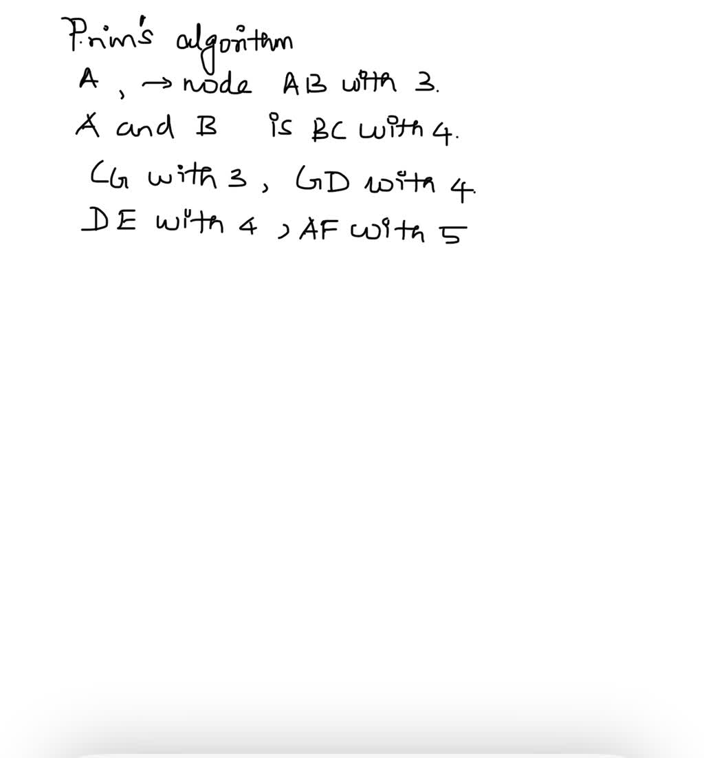 SOLVED: Question 8 The weights of edges in a graph are shown in the ...