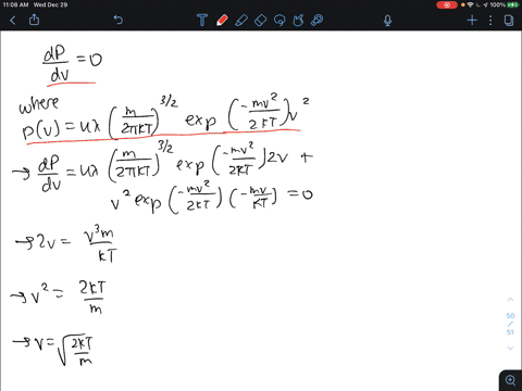 7-the-maxwell-boltzmann-distribution-show-that-the-most-probable-speed-vp-of-the-maxwell-speed-distribution-is-2kt-m12-73151