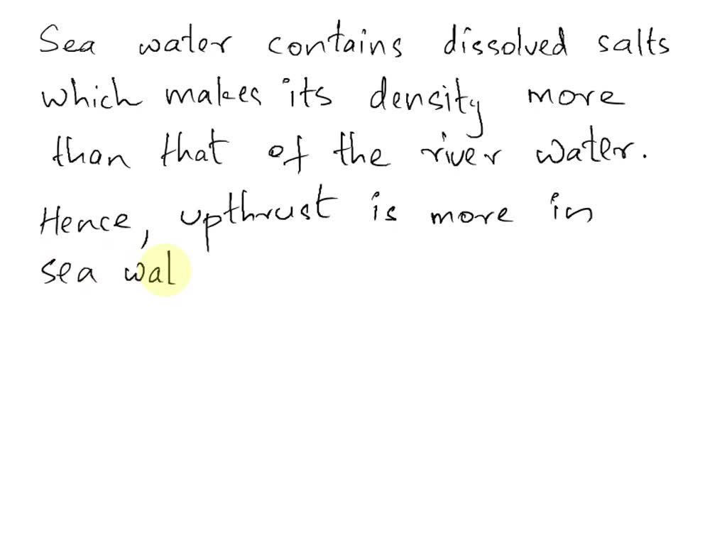 SOLVED Give reasons as to why It is easier to swim in sea water than