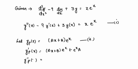 find-particular-solution-to-the-differential-equation-using-the-method-of-undetermined-coefficients-3yxe-a-solution-is-ypx-86897