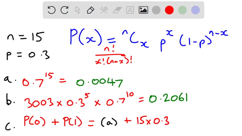 SOLVED: Consider A Binomial Experiment With N=10 And P=0.3 A. Compute P ...