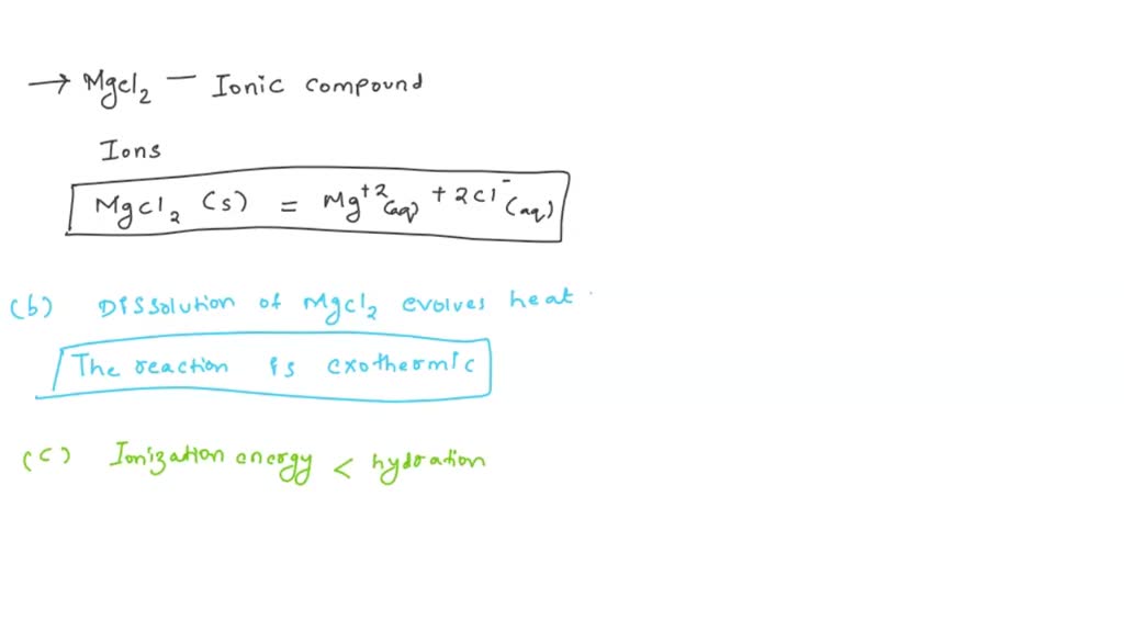 SOLVED When solid MgCl2 dissolves in water in a test tube, the tube