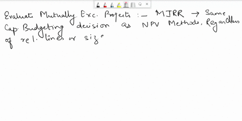 which-of-the-following-statement-is-correct-when-evaluating-mutually-exclusive-projects-the-modified-irr-mirr-always-leads-to-the-same-capital-budgeting-decisions-as-the-npv-method-regardles-59405