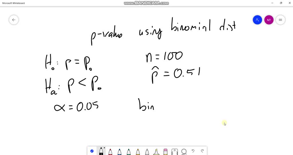 binomial hypothesis test p value