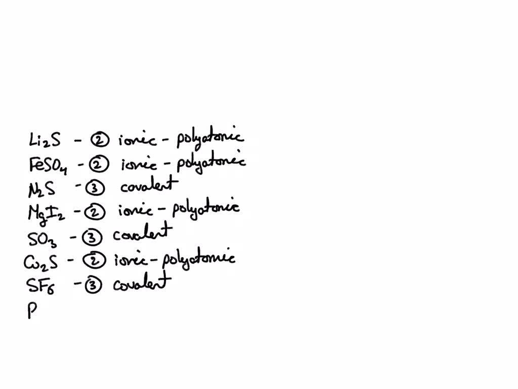 SOLVED Identify each of the following compounds as covalent or ionic