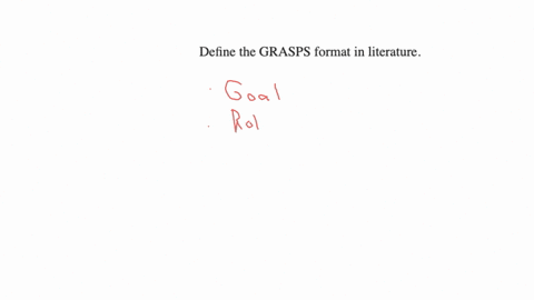 define-the-grasps-format-in-literature
