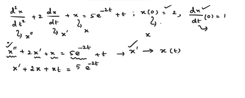 21-solve-the-following-differential-equations-using-classical-methods-and-the-given-initial-conditions-review-b_-dx-2d-dt2-dt-xse-2t-t-x0-2-dx-di-0-1-1-6-83555