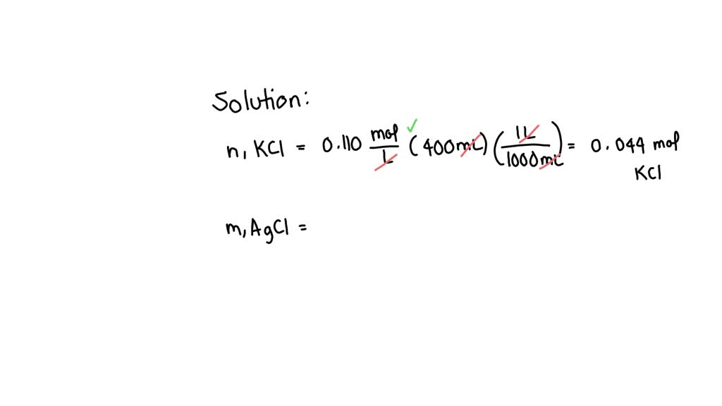 SOLVED: For the following reaction, determine the amount of AgCl(s ...