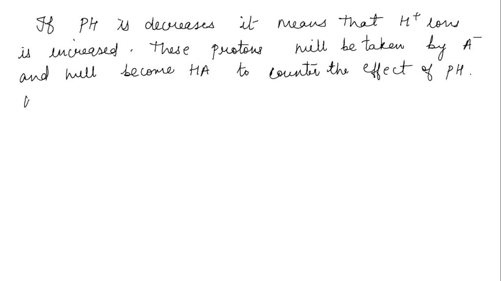 SOLVED: Buffer consists of undissociated acid (HA) and the ion made by ...