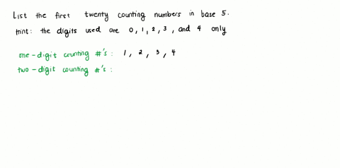 sect-4-question-6-447-list-the-first-twenty-counting-numbers-in-base-five-the-digis-01234-are-used-in-base-five-choose-the-correct-answer-below-a-123456789-a-10111213141516171819-b-1234101112131420212