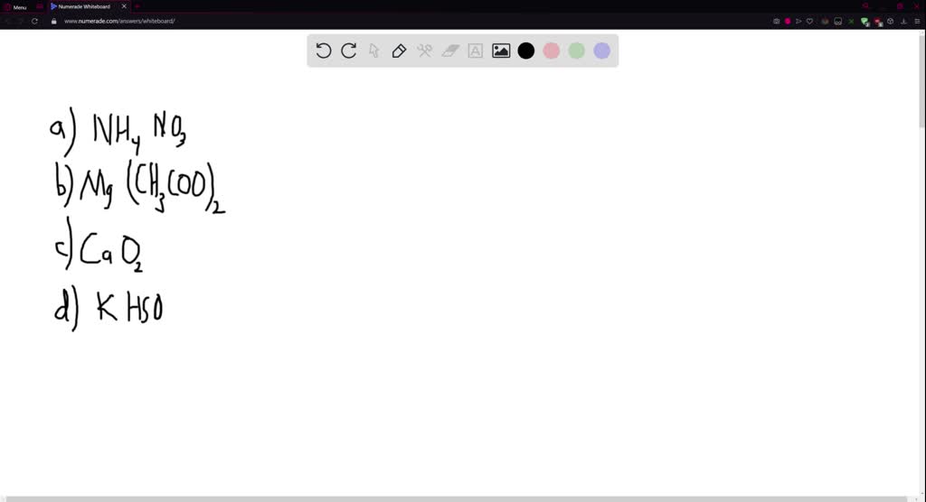 SOLVED Write the formula for each of the following compounds that