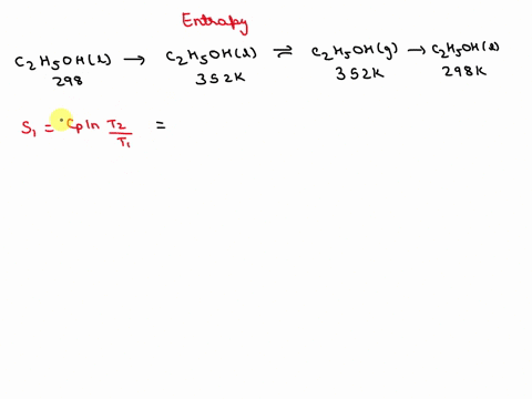calculate-the-entropy-of-vaporisation-of-ethanol-czhsohat-298-k-from-the-following-data-cpm-for-ethanol-as-liquid-is-157-j-k-1-mol-1-cpm-for-ethanol-as-vapour-is-130jk-1-mol-the-enthalpy-of-39043