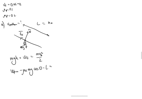132c-froblem-6-craie-of-mass-mi-initially-at-rest-the-peak-of-an-inclined-plane_-which-has-height-of-57-m-and-has-an-angle-of-i7-with-respect-the-horizontal-after-letting-go-of-the-object-it-33265