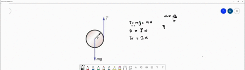 26-a-yo-yo-can-be-thought-of-solid-cylinder-of-mass-m-and-radius-that-has-light-string-wrapped-around-its-circumference-see-below-one-end-of-the-string-is-held-fixed-in-space-if-the-cylinder-84938