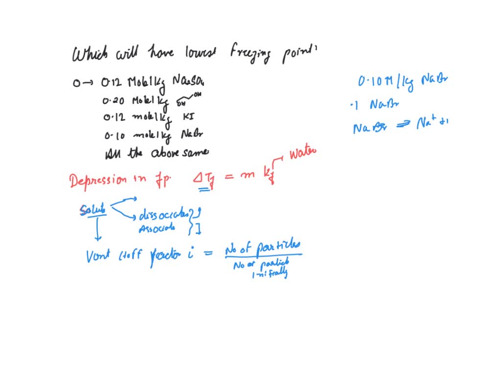 SOLVED Which one of the following aqueous solutions has the lowest freezing point? Group of