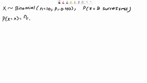 assume-x-is-a-binomial-random-variable-if-n-10-and-p-040-find-p-r-2-successes-52954