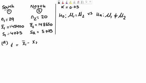 if-a-random-sample-of-29-homes-south-of-center-street-in-provo-has-a-mean-selling-price-of-145400-and-a-standard-deviation-of-4775-and-a-random-sample-of-20-homes-north-of-center-street-has-60524