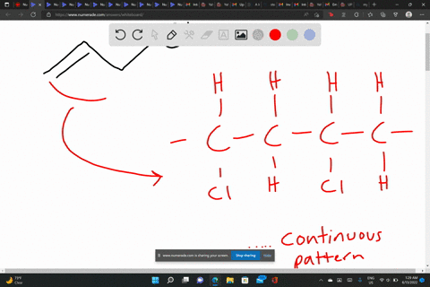 show-the-structure-of-polyvinyl-chloride-by-drawing-several-repeating-units-vinyl-chloride-is-mathrm-92972