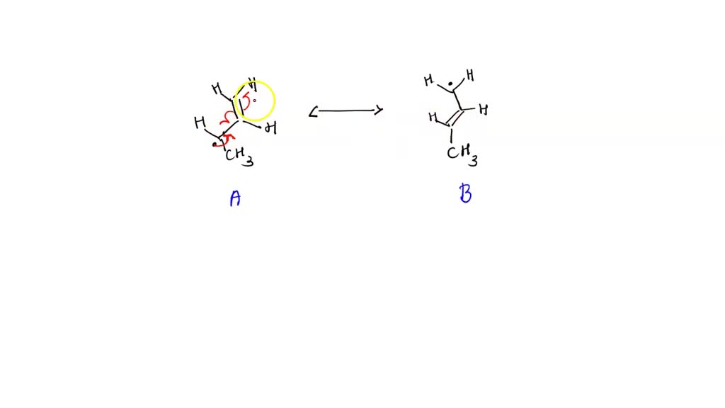 SOLVED: This intermediate A has a resonance structure B (given below ...