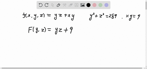 point-find-the-maximum-and-minimum-values-of-the-function-fcy2-yz-y-subject-to-the-constraints-y2-289-and-cy-9-maximum-value-is-minimum-value-is-85188
