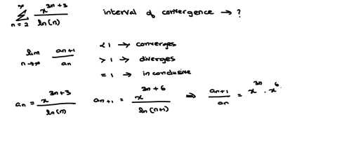find-the-interval-of-convergence-of-xn3-inn-n2-use-symbolic-notation-and-fractions-where-needed-give-your-answers-as-intervals-in-the-form-use-symbol-0-for-infinity-u-for-combining-intervals-82034