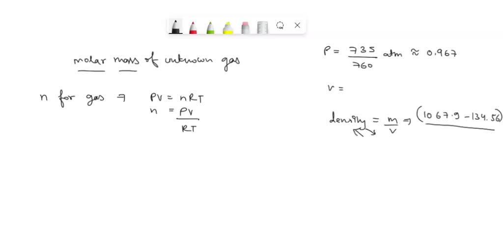 SOLVED: A large flask is evacuated and found to weigh 134.567 g. It is ...