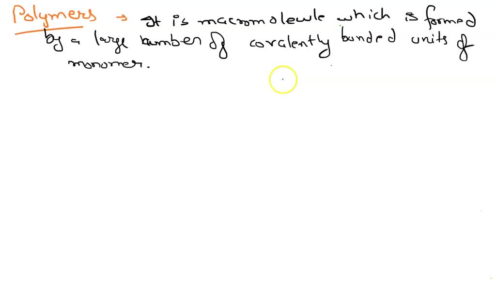 SOLVED Which class(es) of biomolecules form polymers? Which of the