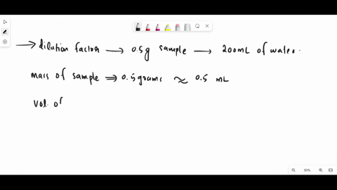 what-is-the-dilution-factor-of-a-05-gram-sample-that-was-extracted-with-200-ml-of-water-55835