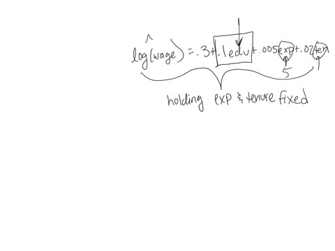 consider-the-following-ols-regression-line-obtained-from-a-random-sample-of-500-workers-logwage-03-01-educ-0005-exper-002-tenure-1-where-wageis-hourly-wage-measured-in-dollars-_-educis-years-63474