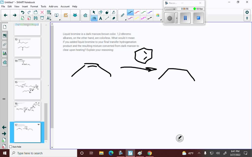 SOLVED Liquid bromine is a dark maroon/brown color. 1,2dibromo
