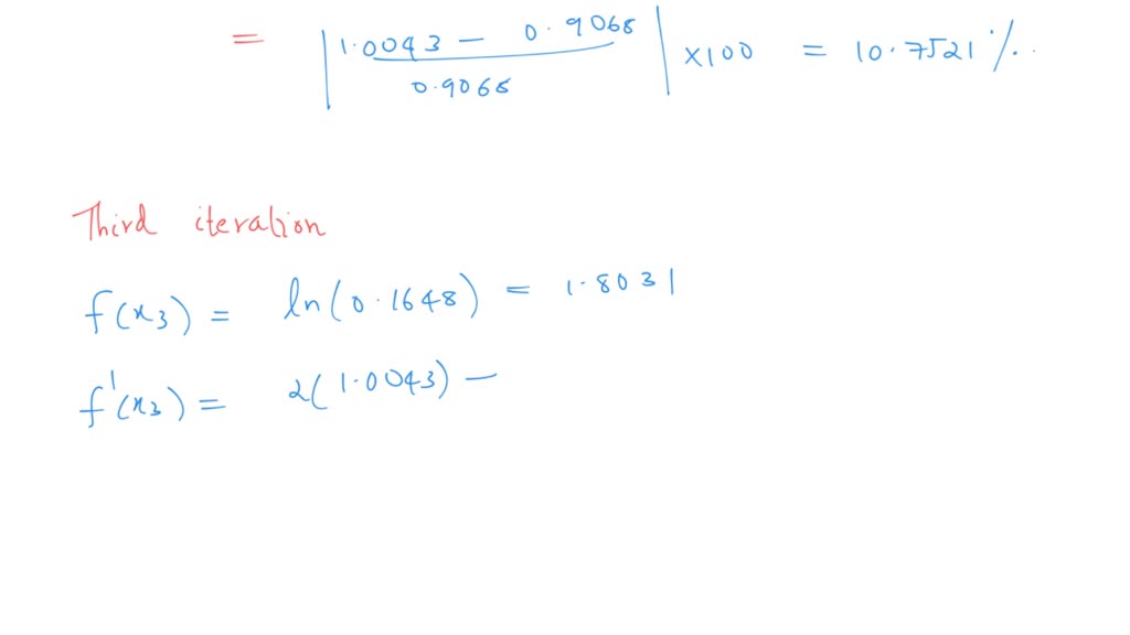 SOLVED: Find the root of equation given below by using Newton-Raphson ...