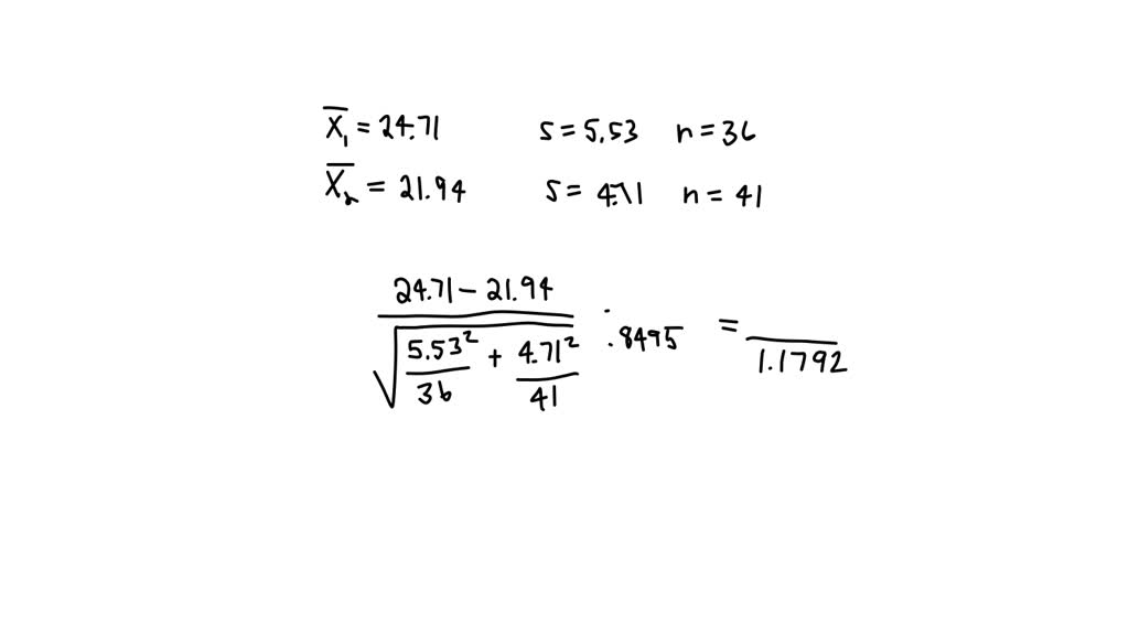 SOLVED: A recent study focused on the number of times men and women who
