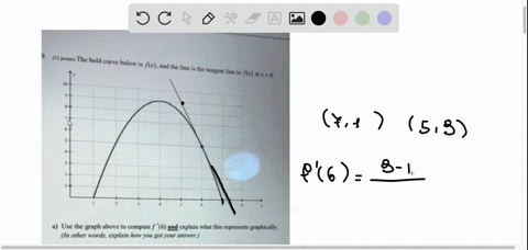 42-points-the-bold-curve-below-is-f-and-the-line-is-the-tangent-line-to-fr-atx-6-use-the-graph-above-to-compute-f-6-4nd-explain-what-this-represents-graphically-in-other-words-explain-how-yo-65581