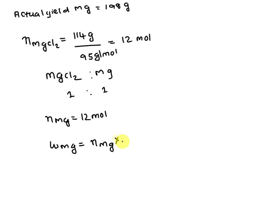 SOLVED If 198 g of magnesium are recovered from the of
